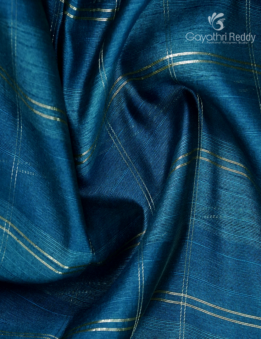 Semi Tussar Saree in Peacock Blue