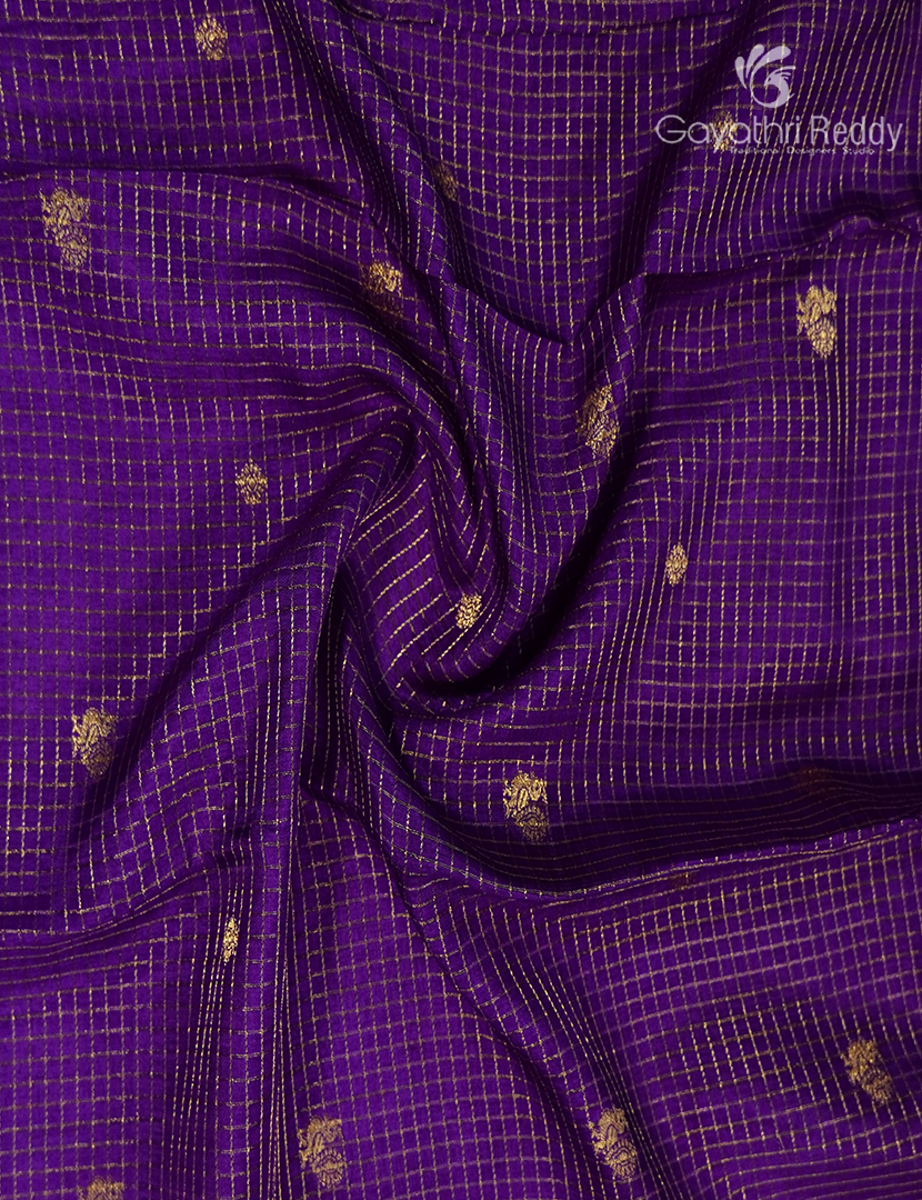 Semi Mysore Crepe Saree in Deep Purple
