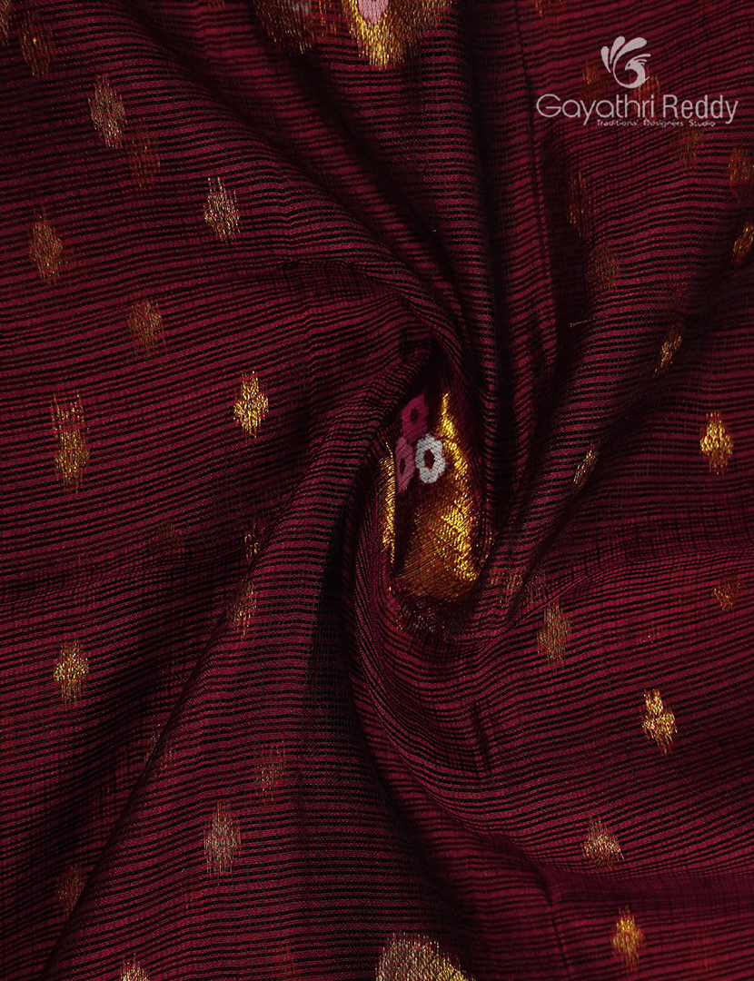 Pure Silk Kota Saree in Maroon and Brown