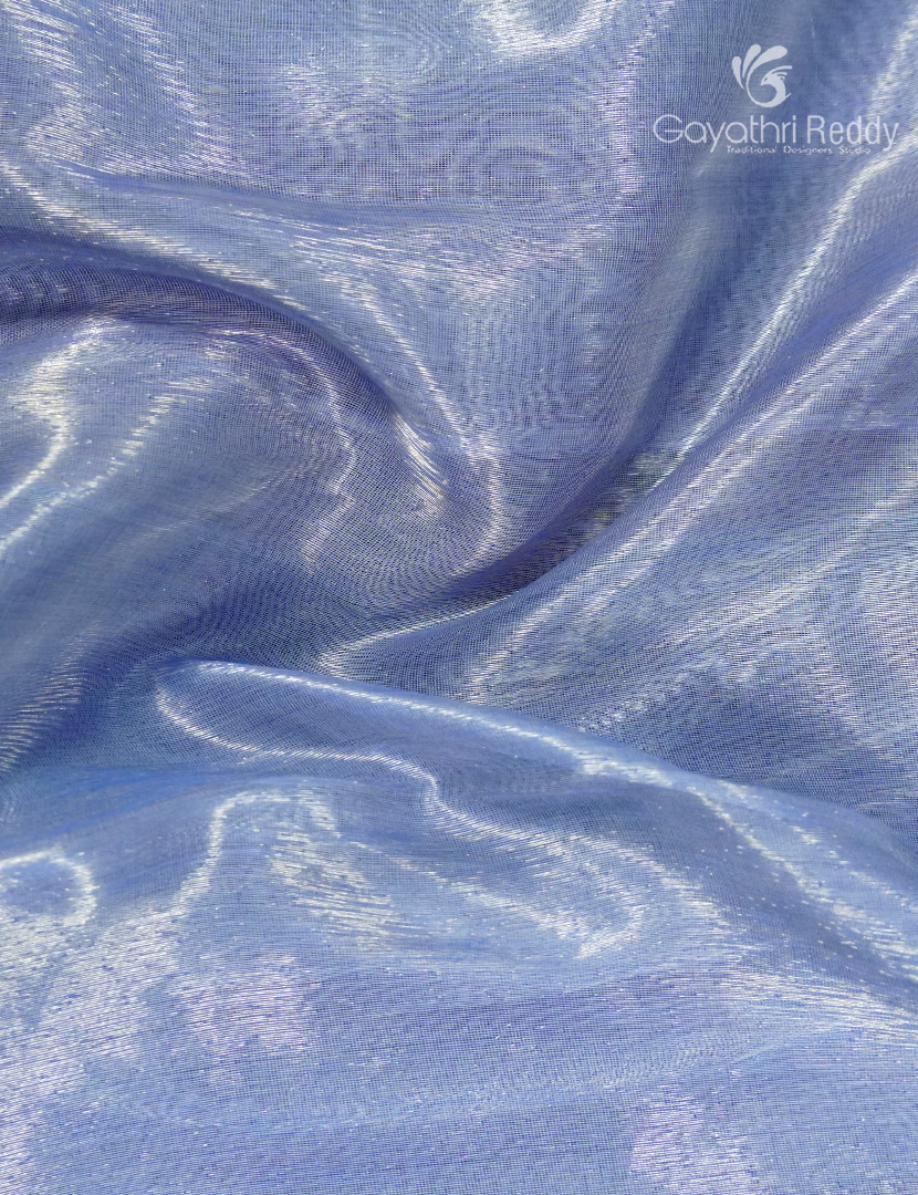 Pure Chanderi Sico Tissue Saree in Cloud Blue
