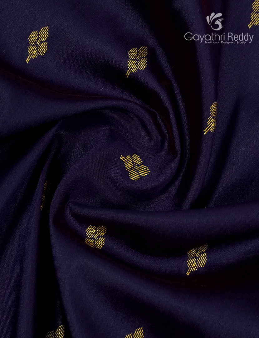 Semi Katan Silk Saree in Deep Navy Blue