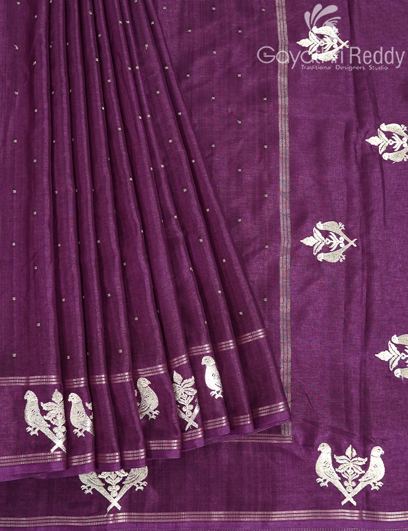 KHADI SILK WORK SAREE-KSW19