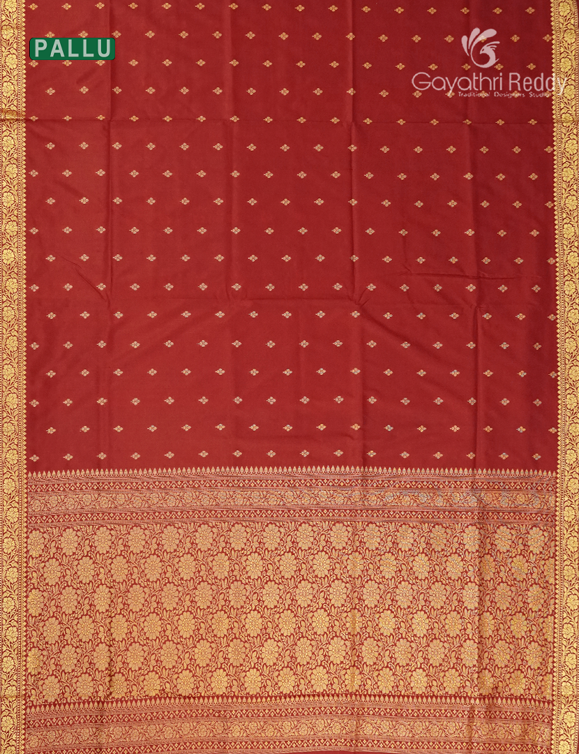 Semi Katan Silk Saree in Deep Red