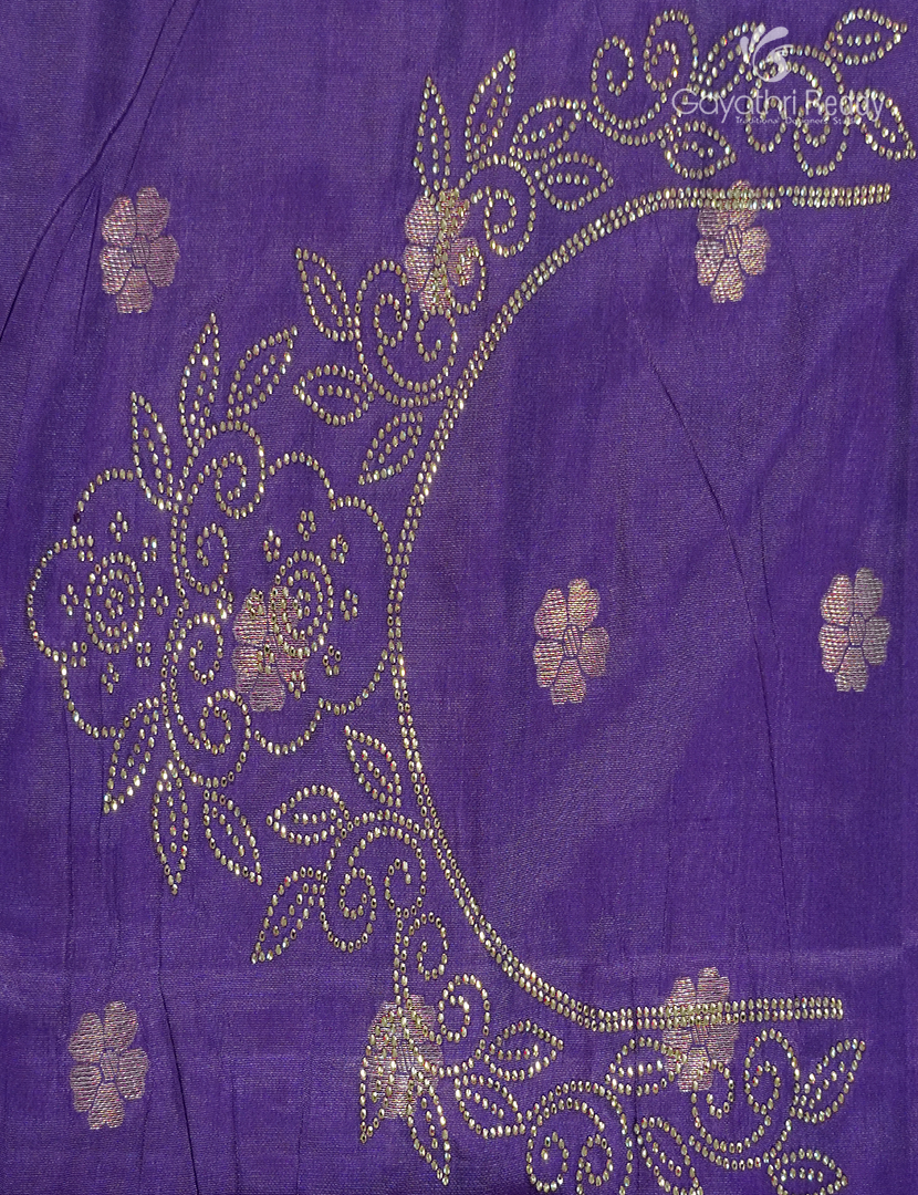 Semi Kanchipuram Silk Fancy Saree in Light Purple and Regal Purple