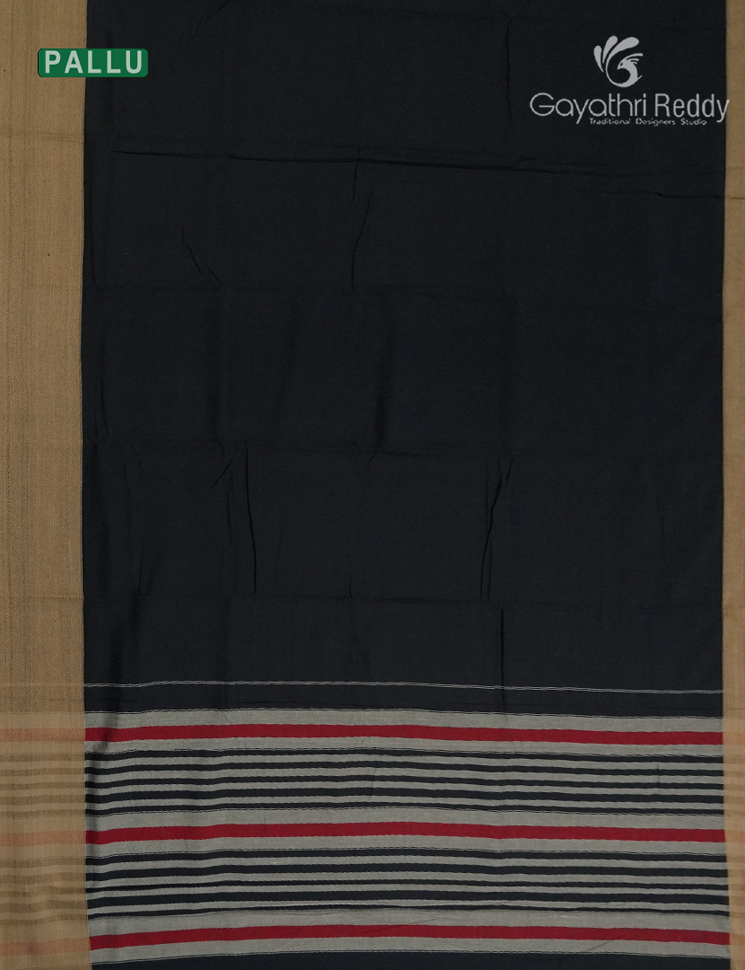 Pure Narayanpet Cotton Saree in Black