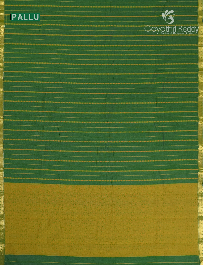 Pure Kanchi Cotton Saree in Leaf Green