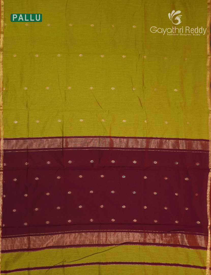 Sico Saree in Parrot Green and Maroon