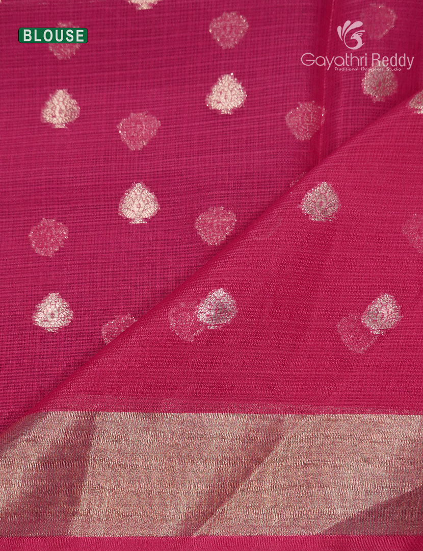 Banaras Kota Lehanga Set in Orange and Rani Pink