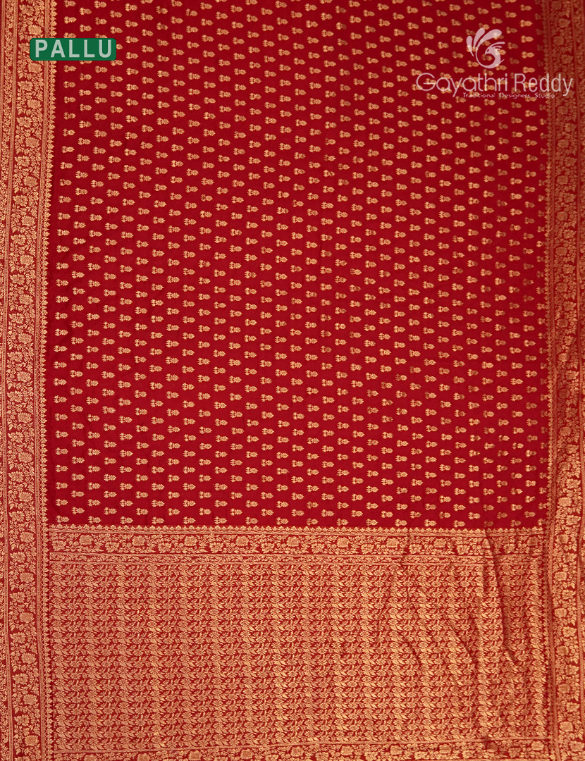 Banaras Georgette Saree in Bridal Red
