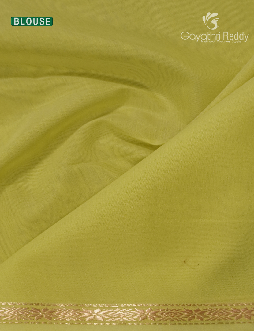 Kanchipuram Sico Saree in Sage Green and Lime Green