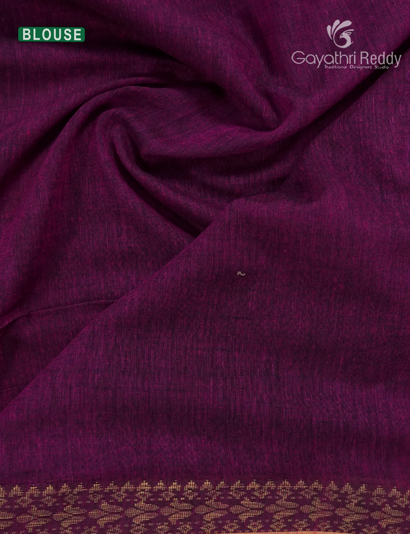 Jamdani Cotton Saree in Deep Rama Green