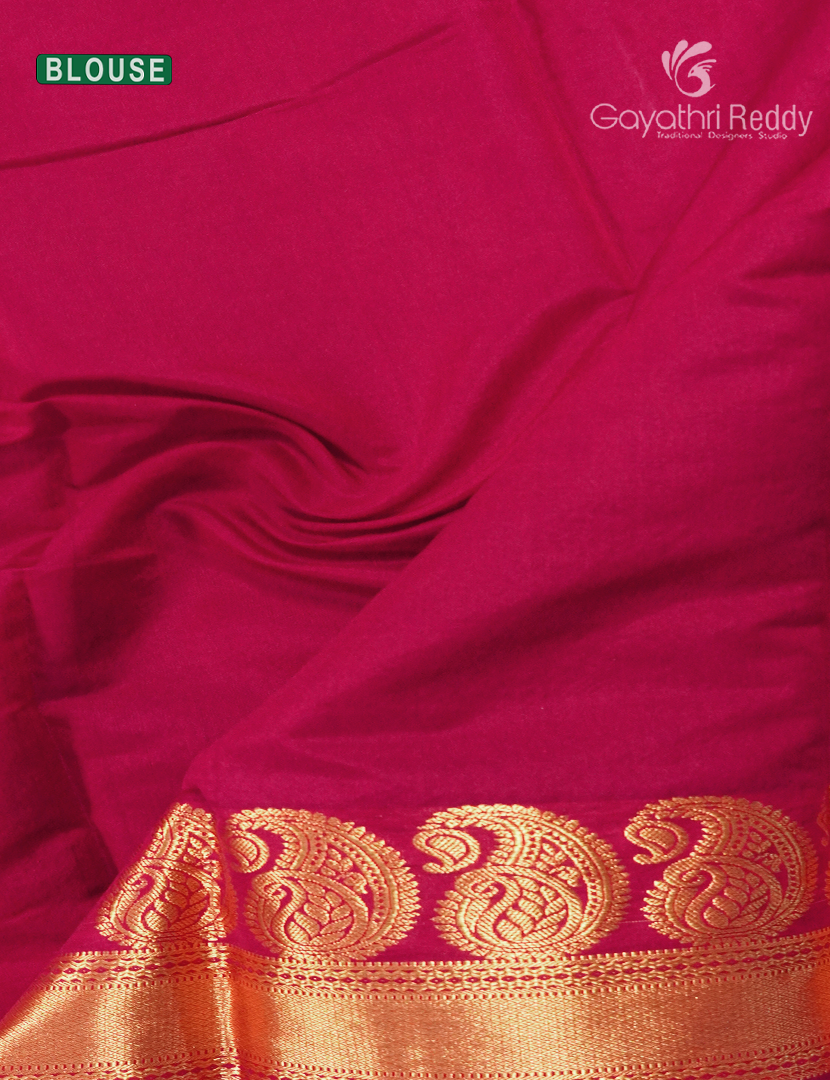 Pure Kanchi Sico Saree in Dual tone of Brown and Red