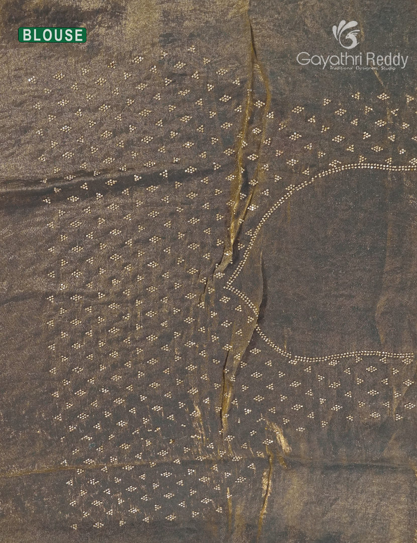 Organza Fancy Saree in Olive Grey