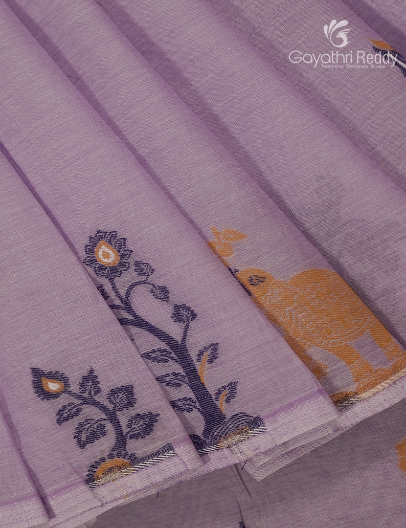 Jamdani Cotton Saree in Lavender