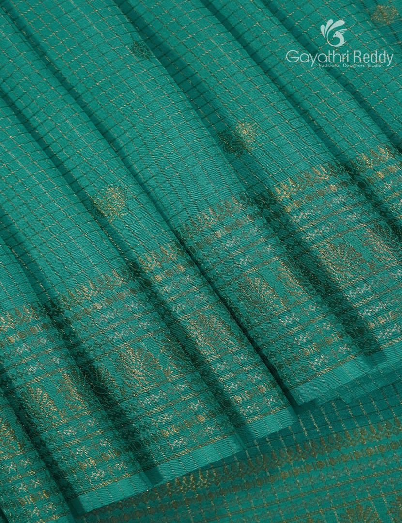 Semi Mysore Crepe Saree in Sea Foam Green