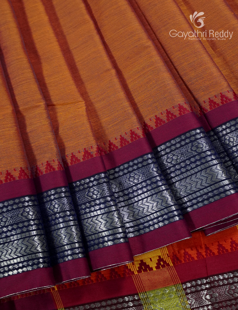 Pure Narayanpet Cotton Saree in Turmeric
