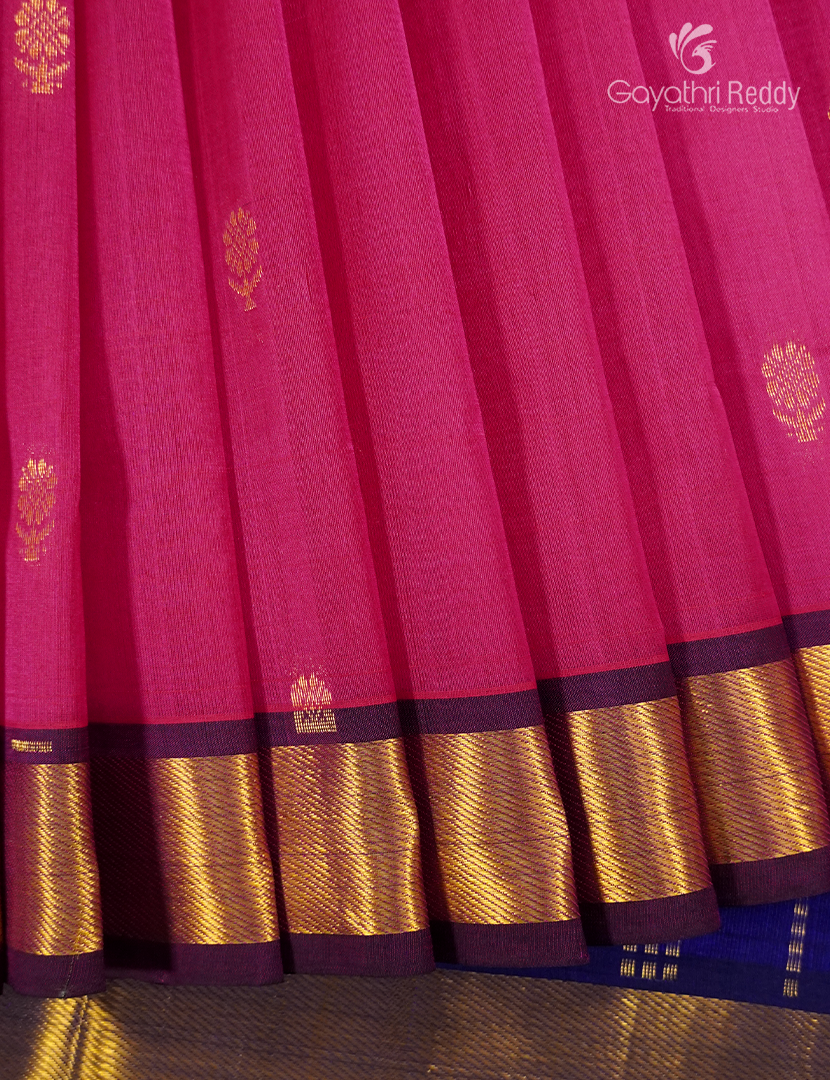 Pure Arani Sico Saree in Lotus Pink and Purple