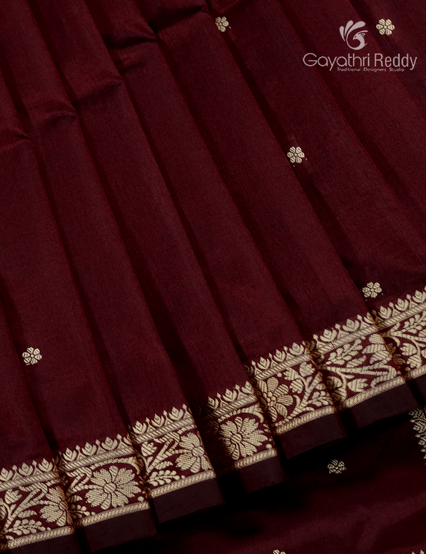 Pure Valkalam Silk Saree in Brown