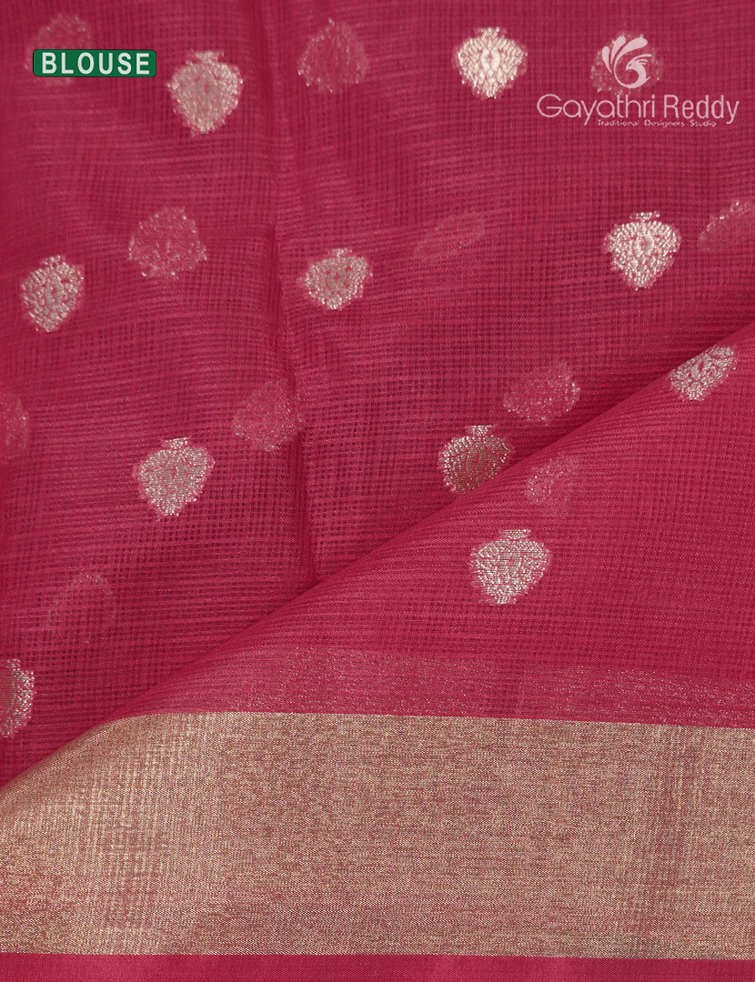 Banaras Kota Lehanga Set in Rust Orange and Rani Pink