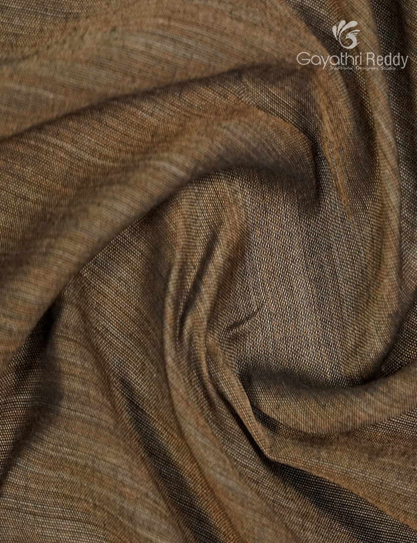 Pure Narayanpet Cotton Saree in Olive Grey