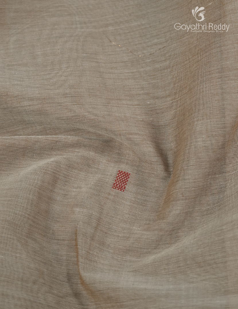 Pure Kanchi Cotton Saree in Beige and Navy Blue