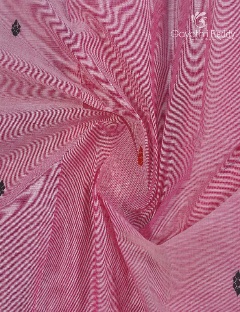Pure Handloom Cotton Saree Baby Onion Pink