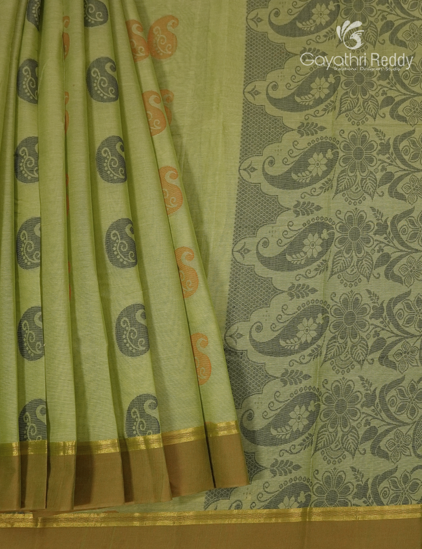 Pure Kanchi Cotton Saree in Green