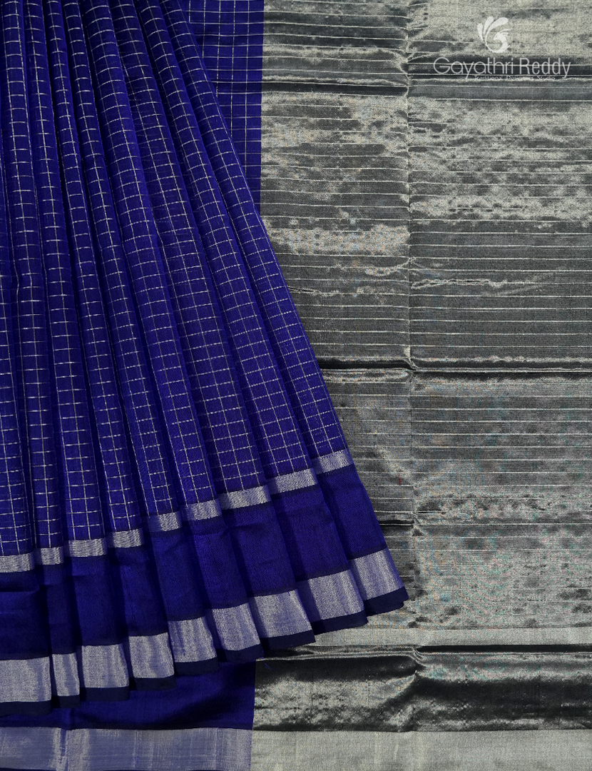 Pure Arani Sico Saree in Navy Blue