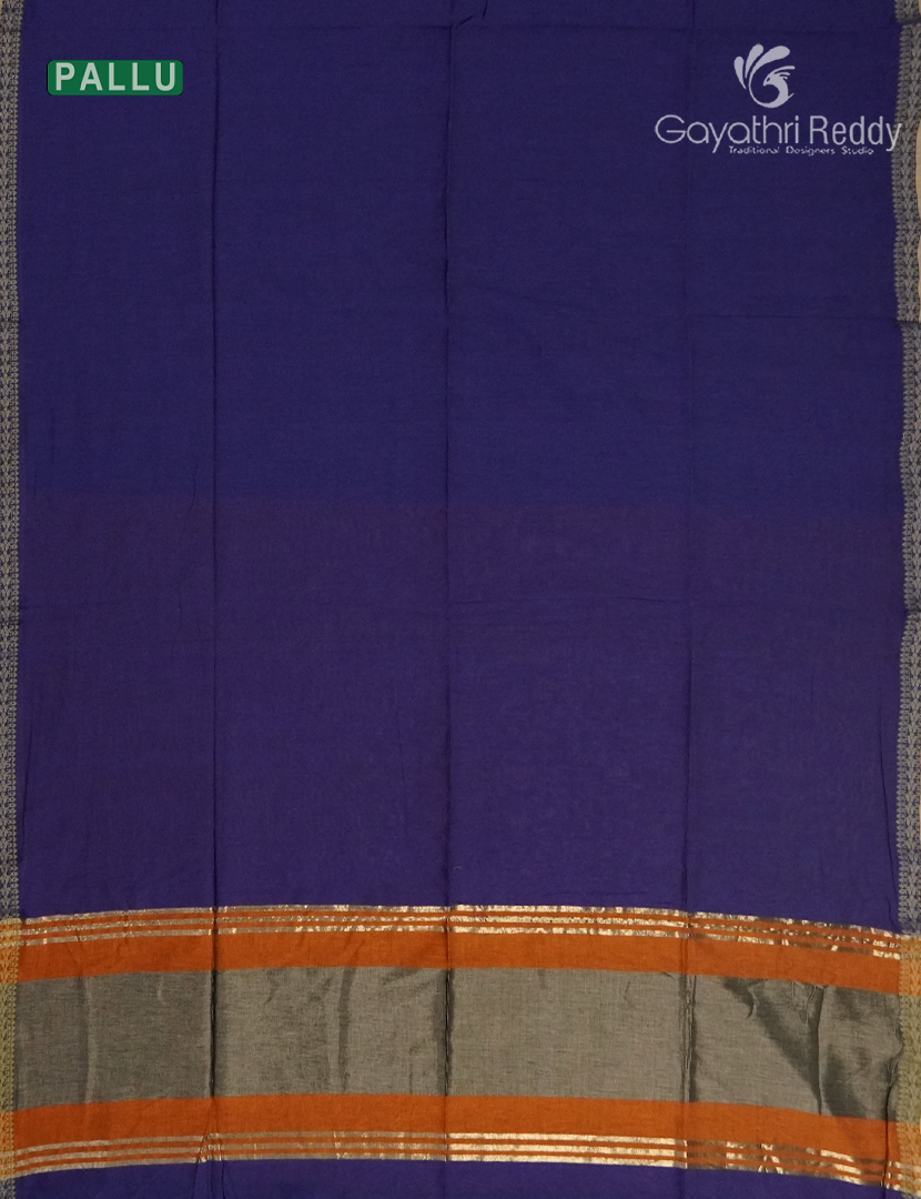 Jamdani Cotton Saree in Deep Blue