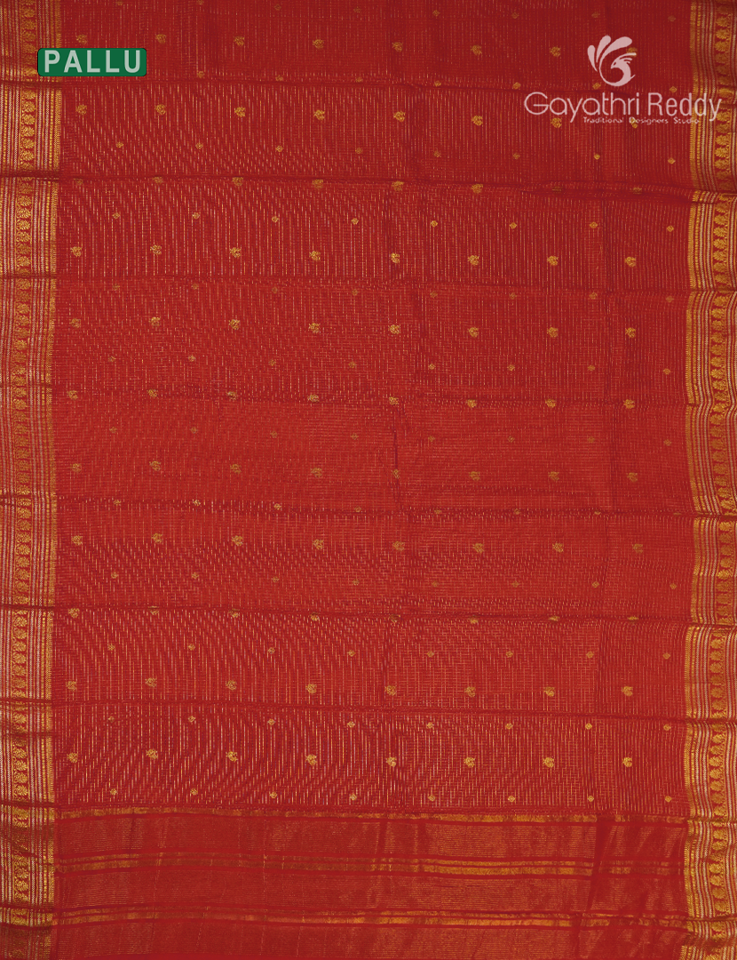 Semi Mysore Crepe Saree in Red