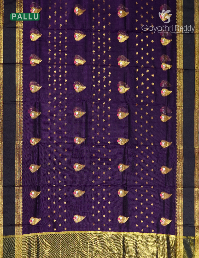 Pure Silk Kota Saree in Deep Purple