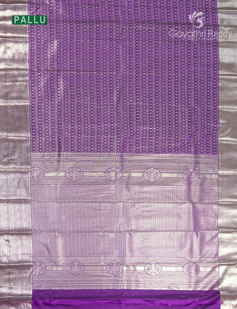 Semi Kanchipuram Silk Saree in Deep Purple