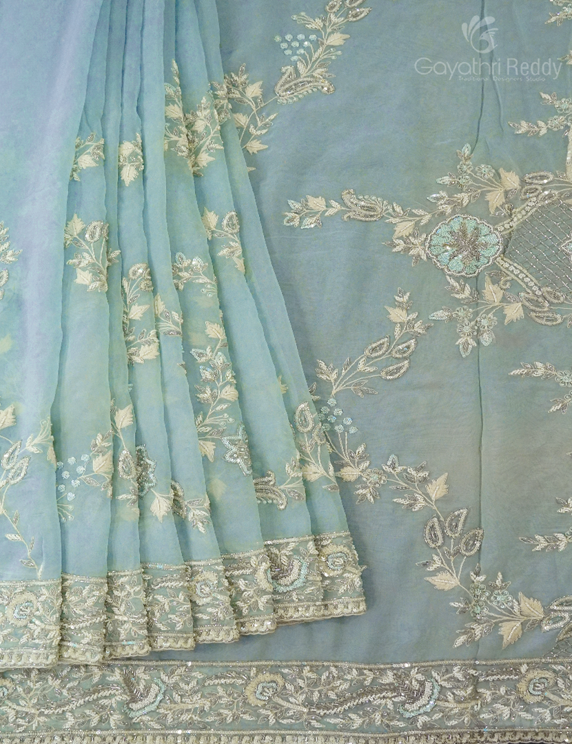 PURE ORGANZA CRAPE HANDWORK-FO673