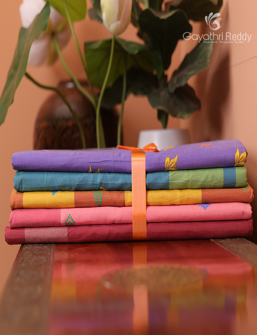 Silk Cotton Sarees Combo ( Set of 5 )