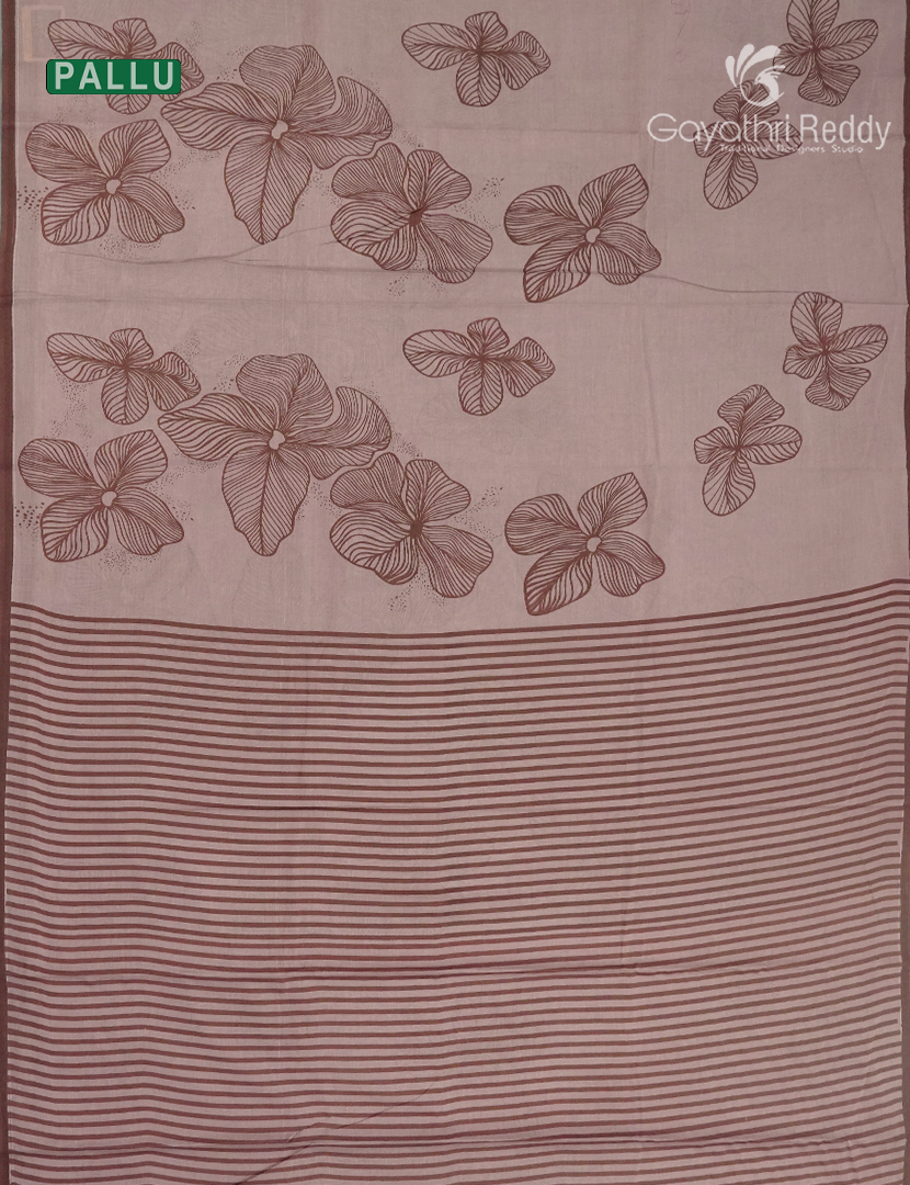 Pure MulMul Cotton Saree in Light Beige