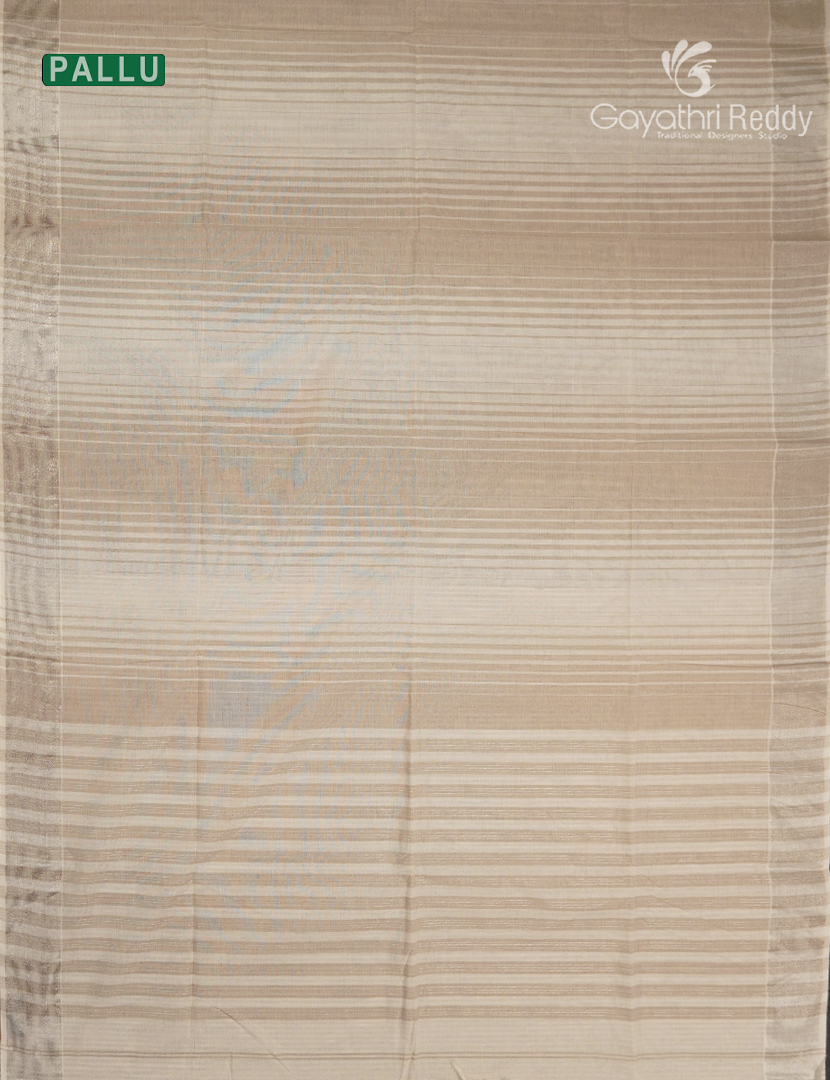 Pure Kanchi Cotton Saree in Cream and Light Beige