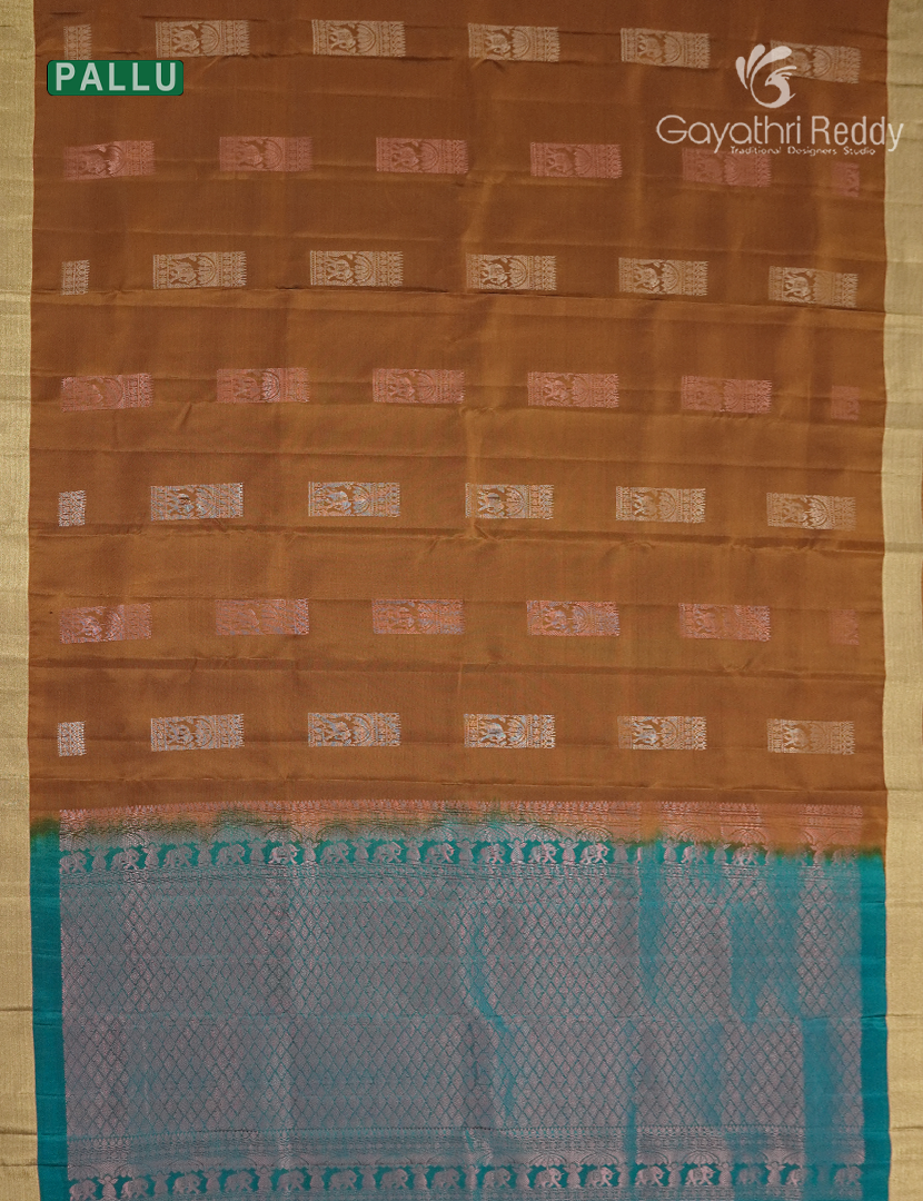 Pure Kanchipuram Silk Saree in Deep Mustard ( Small Borders )