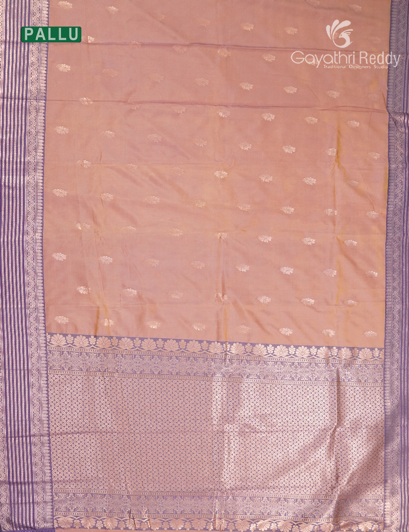 Semi Kanchipuram Art Silk Saree in Pastel Peach