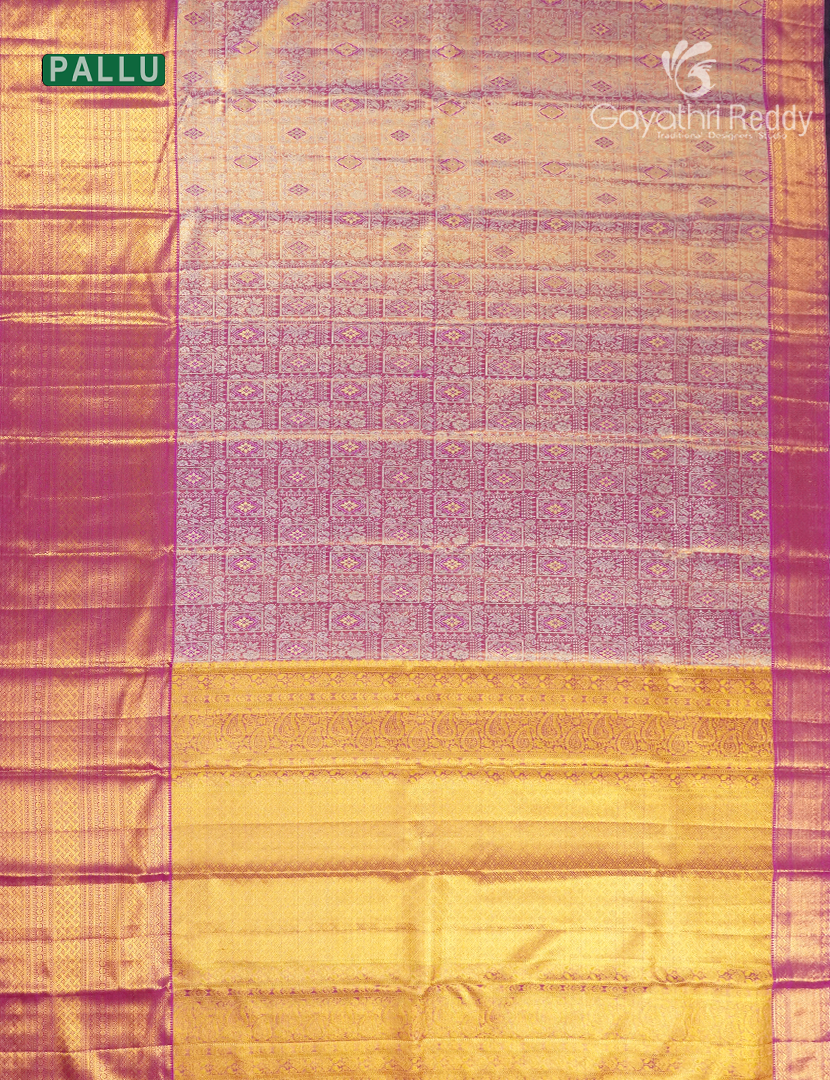 Pure Kanchipuram Silk Bridal Saree in Hot Pink and Pink