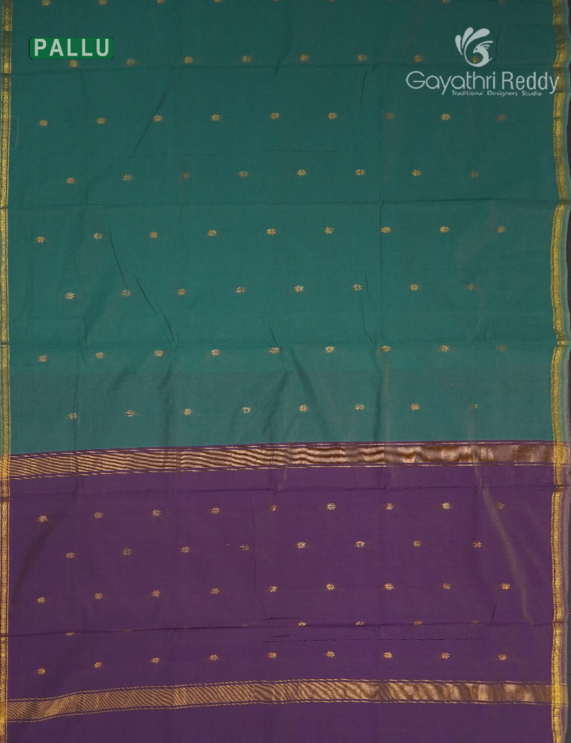 Sico Saree in Teal Green and Purple