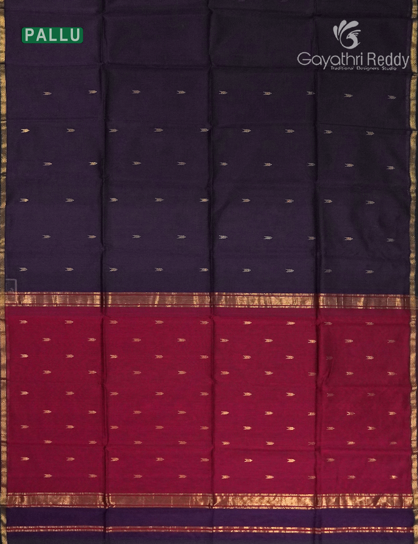 Pure Chanderi Sico Saree in Deep snuff and Bridal Red