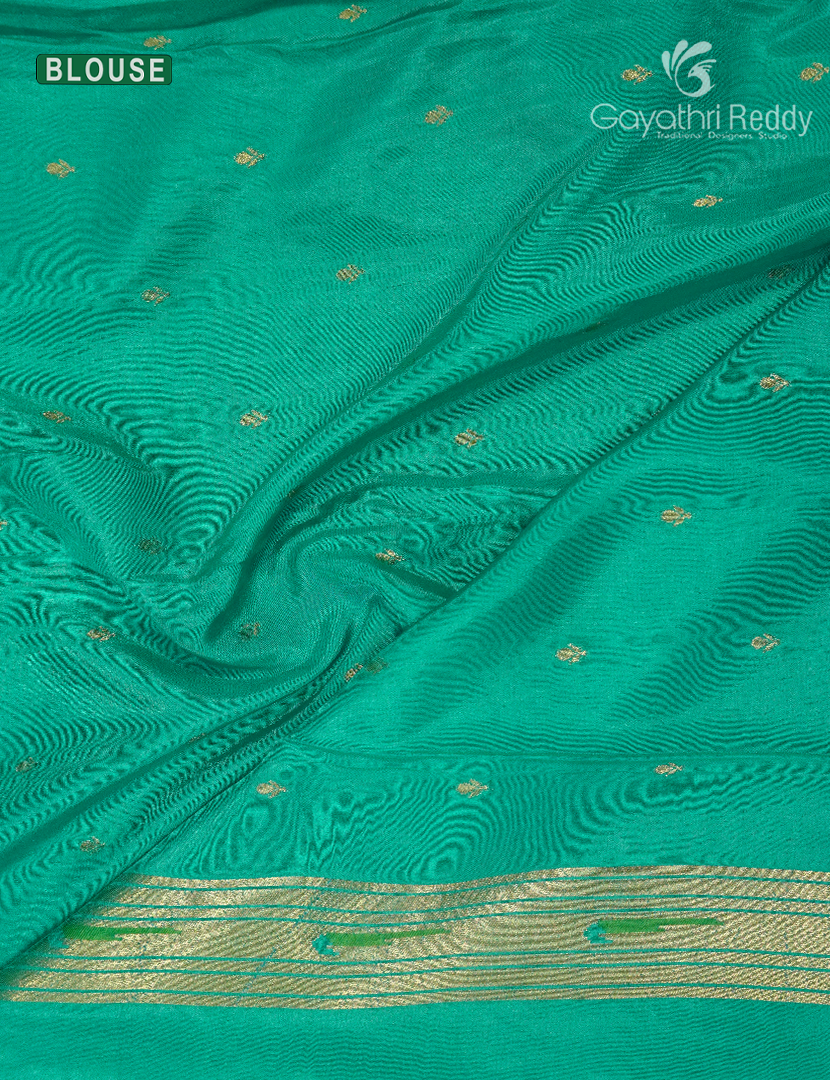 Pure Satin Silk Saree in Sea Foam Green
