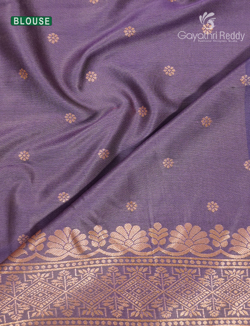 Semi Kanchipuram Art Silk Saree in Pastel Peach