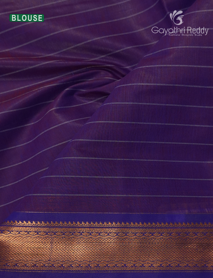 Kanchipuram Sico Saree in Green and Purple