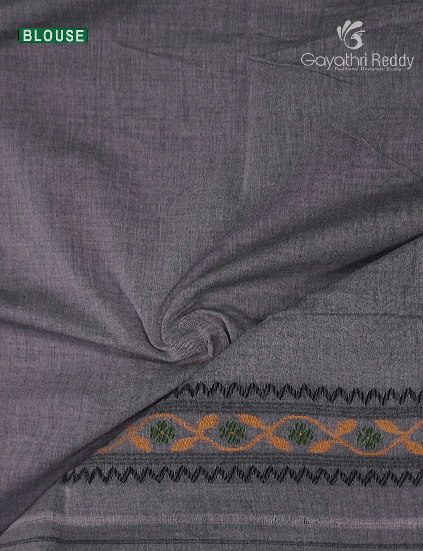 Jamdani Cotton Saree in Ash Grey