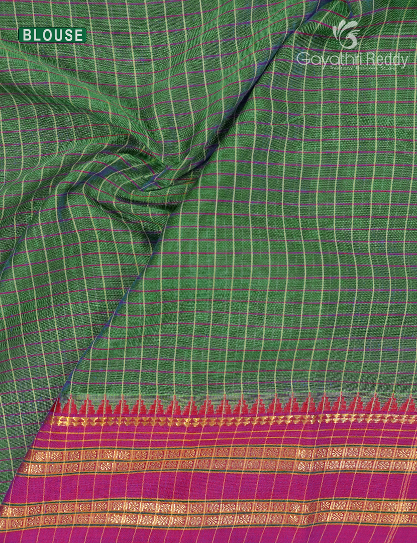 Pure Narayanpet Cotton Saree in Sea Green