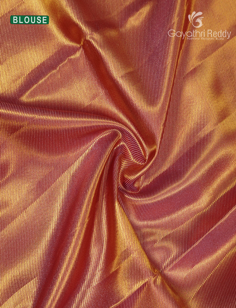 Pure  Kanchipuram Silk Saree in Rose Pink ( Brocade Pattern )