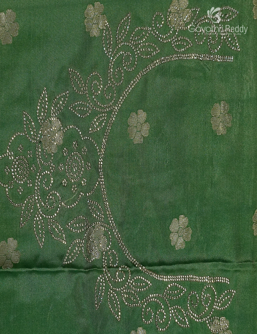 Semi Kanchipuram Silk Fancy Saree in Pista Green and Mehendi Green