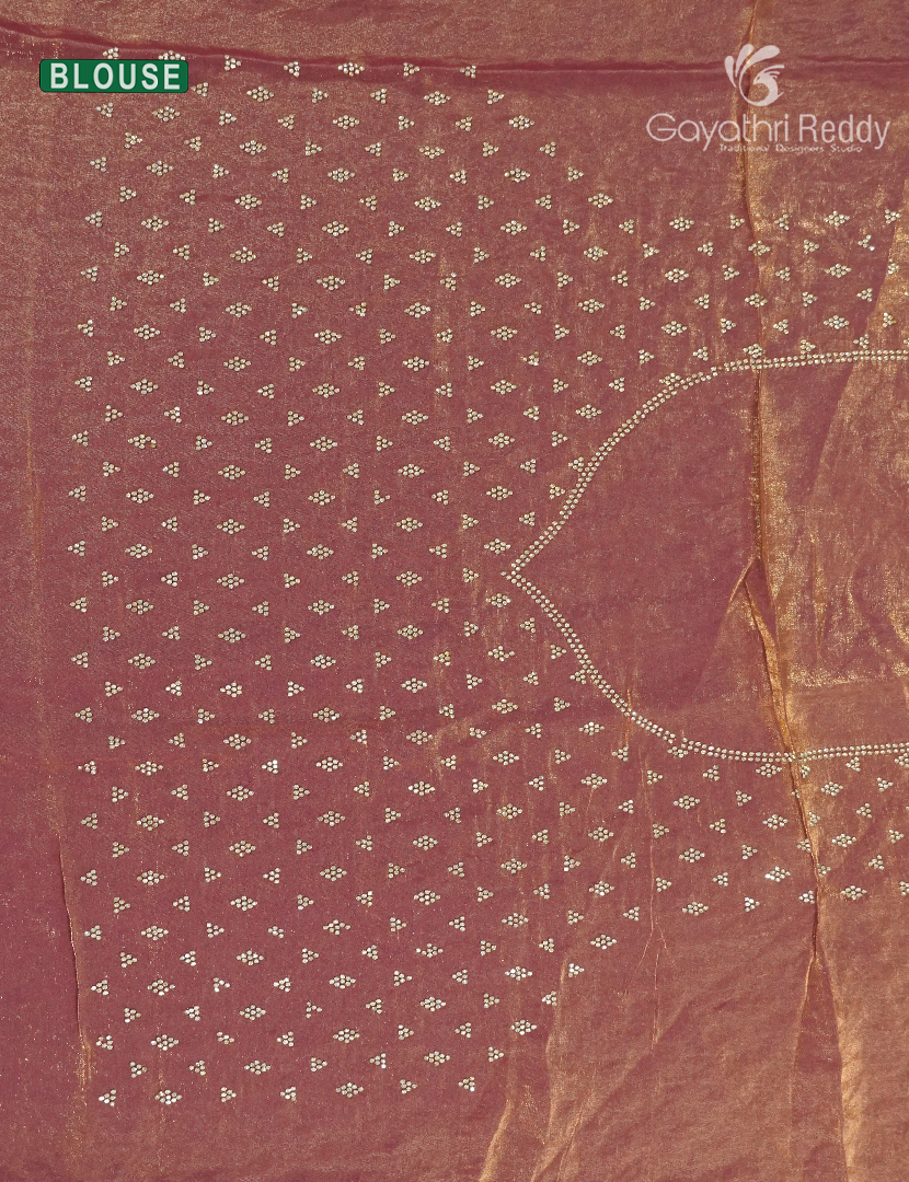 Organza Fancy Saree in Rose Gold