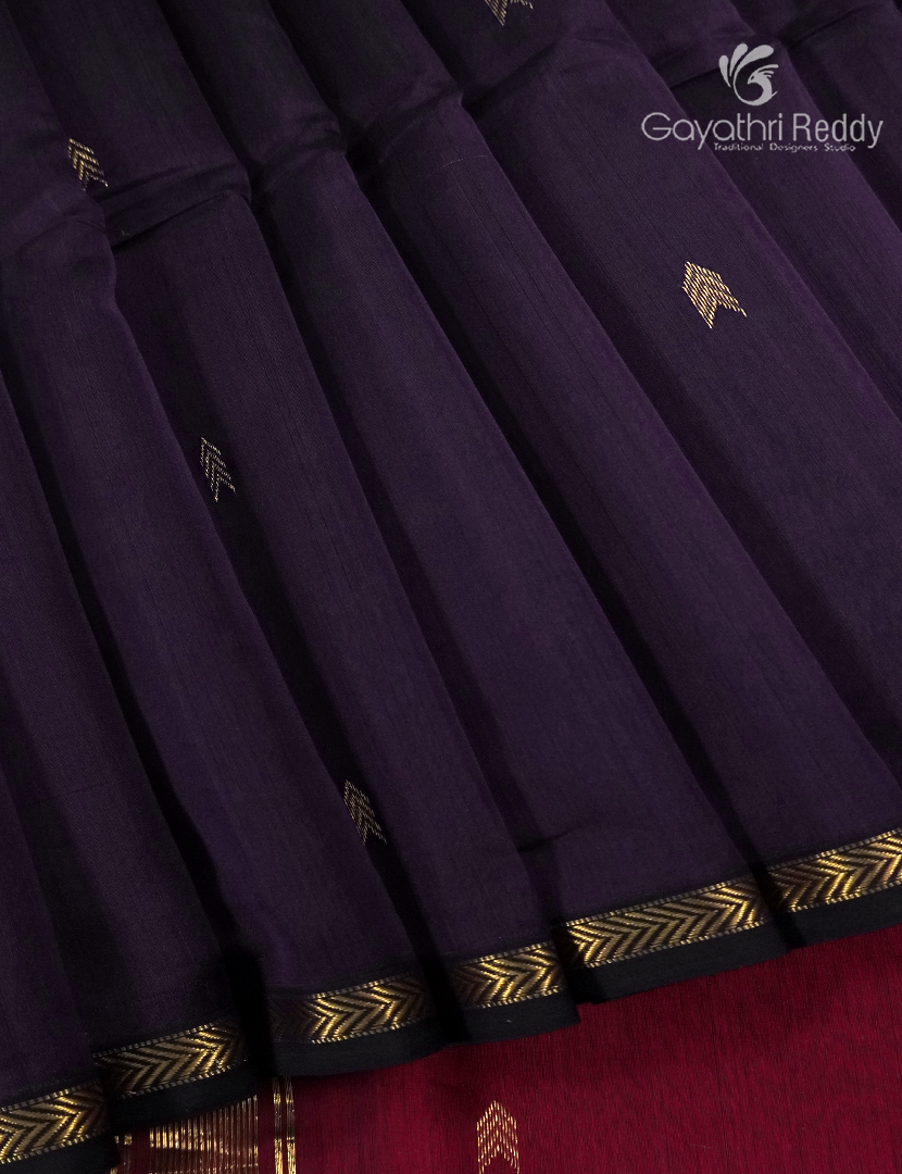 Pure Chanderi Sico Saree in Deep snuff and Bridal Red